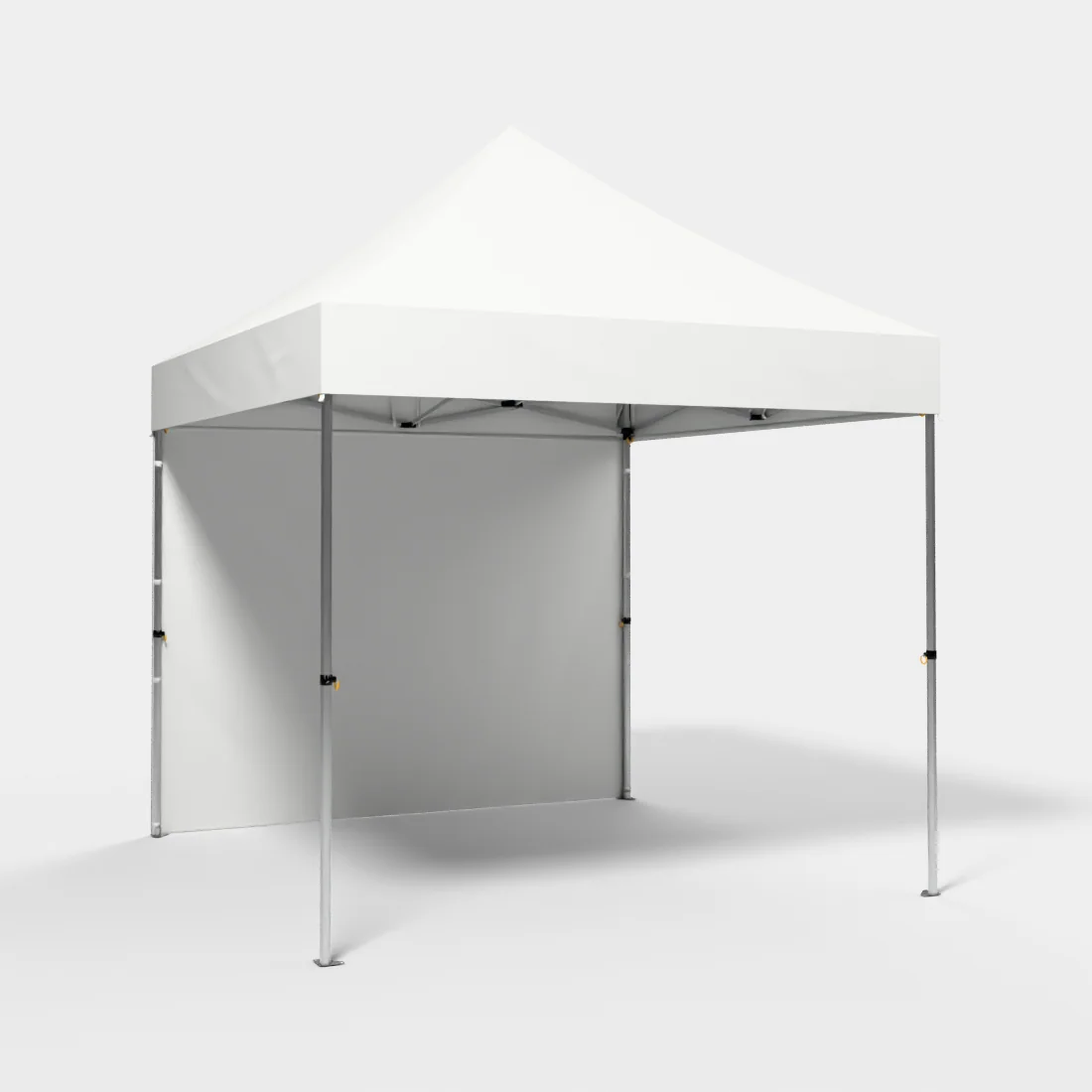 Carpa Plegable 3x3 m, Gama PLUS 45mm, 1 lateral liso, blanco