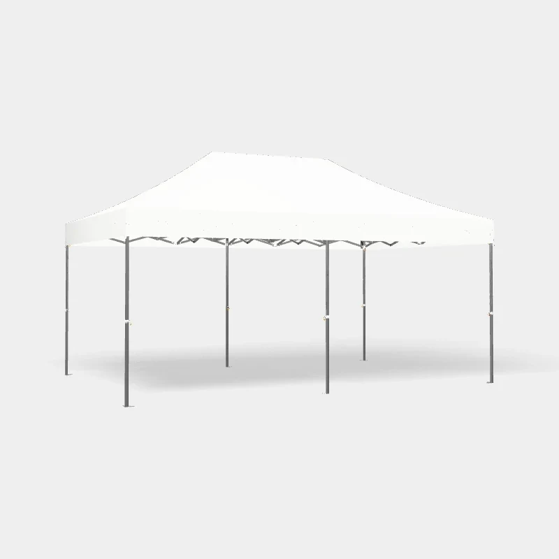 Carpa Plegable 6x4 m de 6 pilares, Gama ELITE 57mm, Sin laterales, PVC blanco