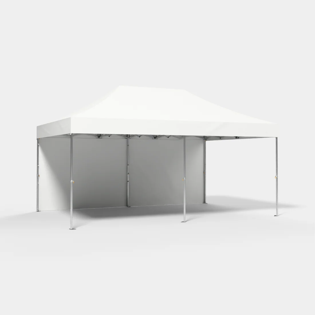 Carpa Plegable 6x4 m de 6 pilares, Gama ELITE 57mm, 2 laterales lisos, blanco