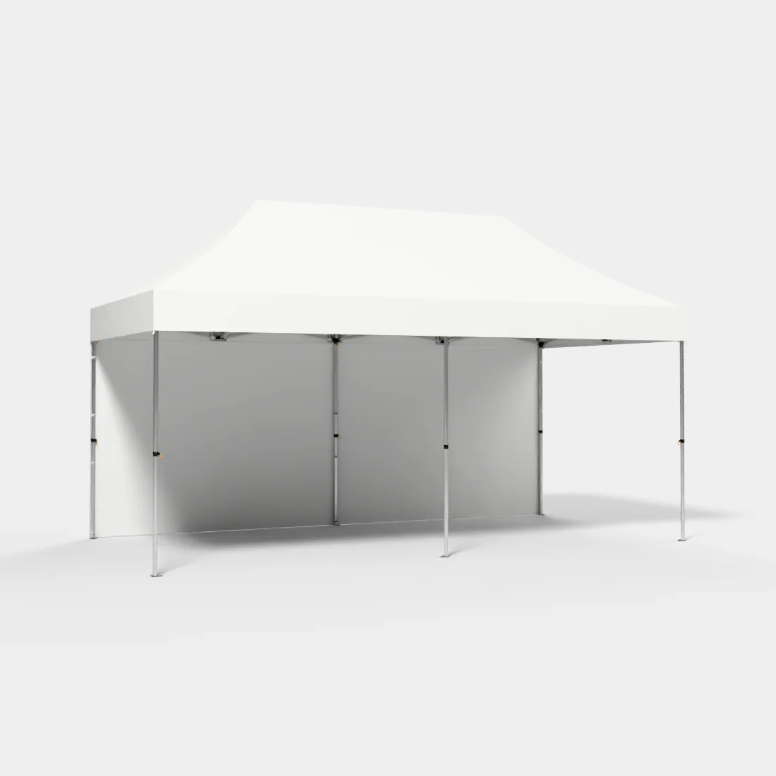 Carpa Plegable 6x3 m, Gama PLUS 45mm, 2 laterales lisos, blanco
