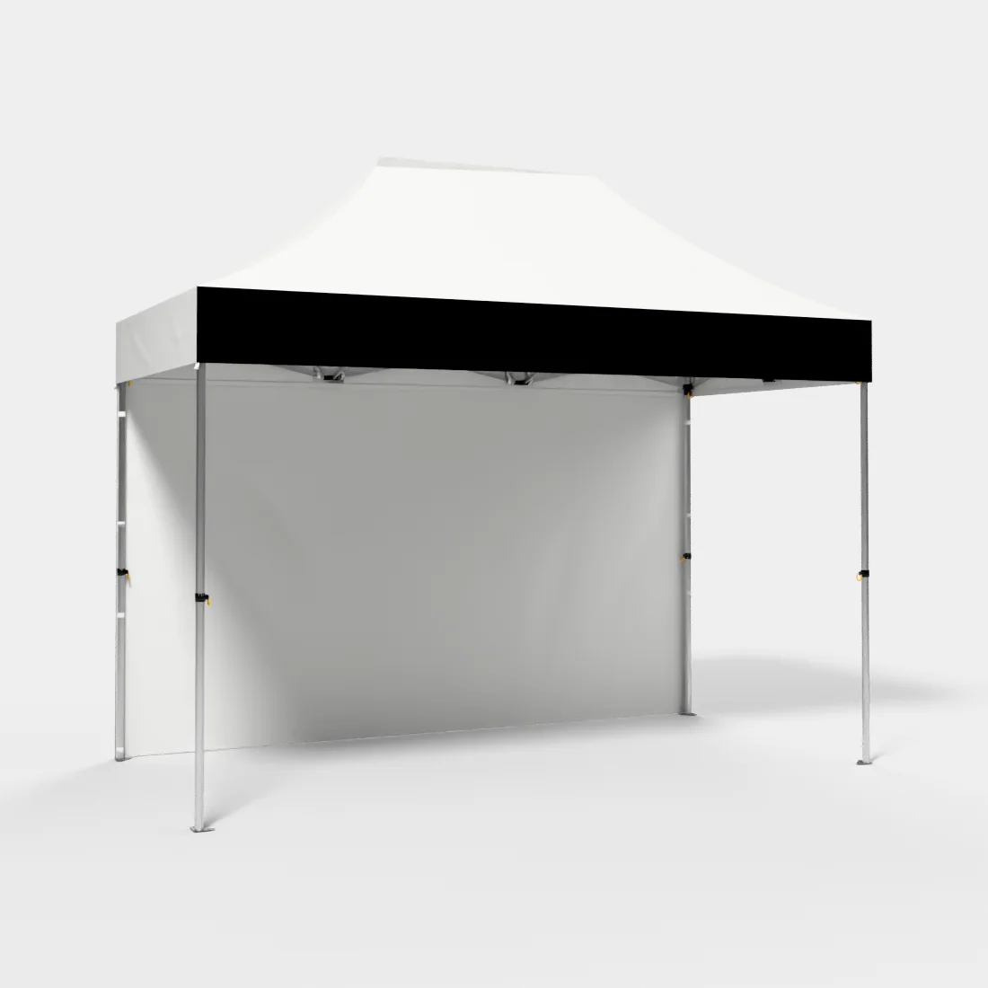 Carpa Plegable 4x2 m, Gama PLUS 45mm, 1 lateral liso, blanco