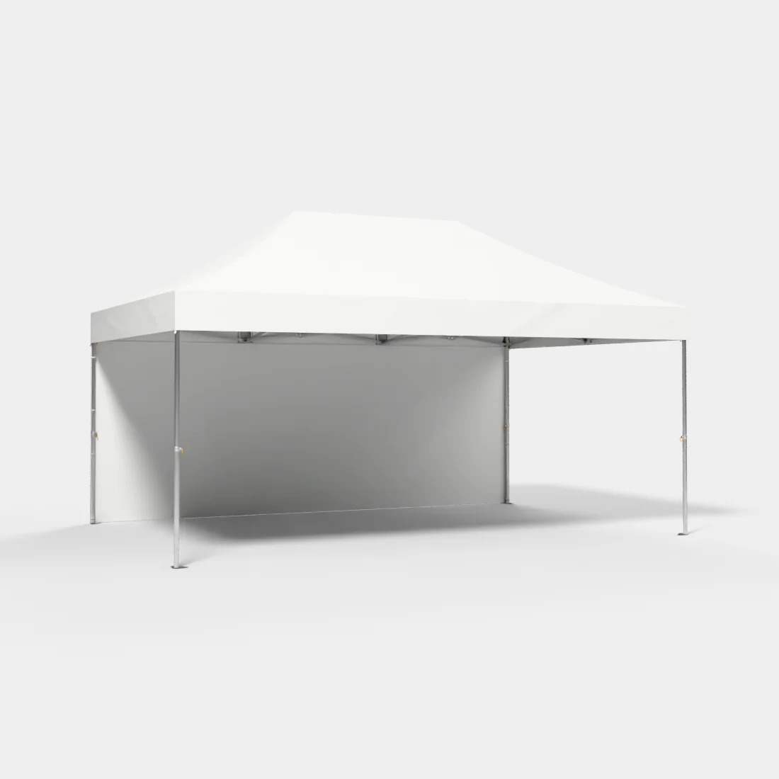 Carpa Plegable 6x4 m de 4 pilares, Gama ELITE 57mm, 1 lateral liso, blanco