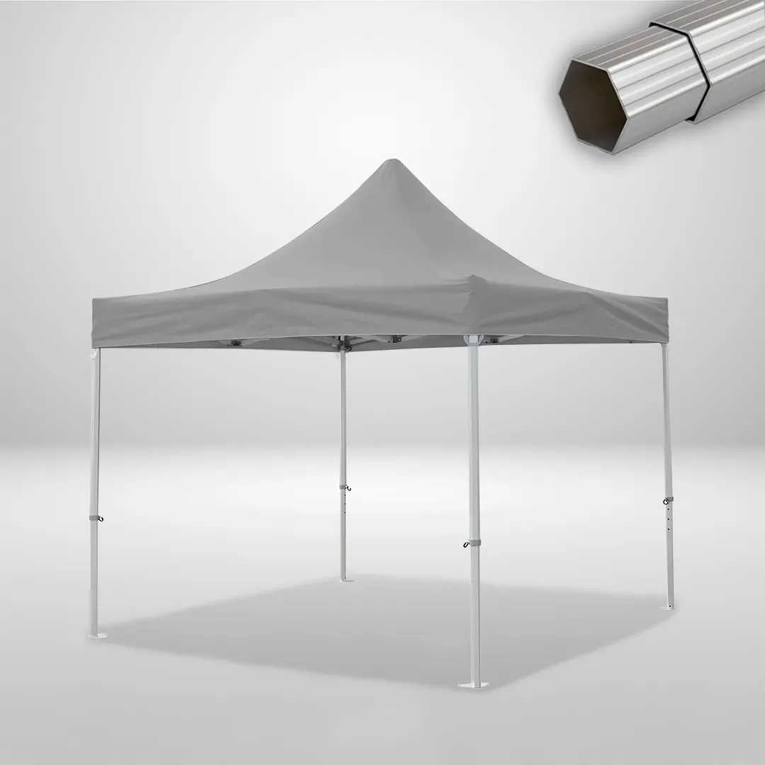 Carpa Plegable 3x3 m, Gama ELITE 57mm, Sin laterales, gris