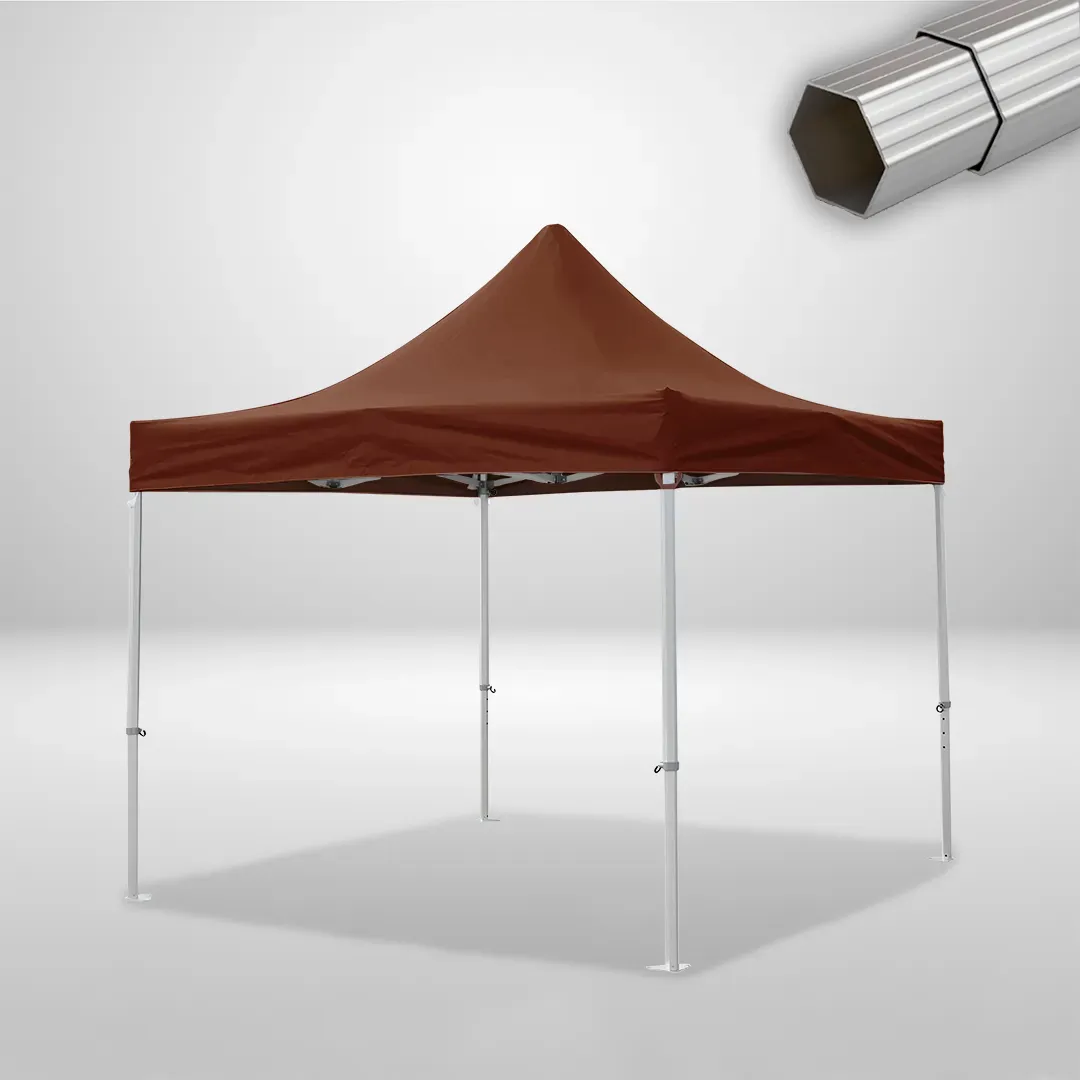 Carpa Plegable 3x3 m, Gama ELITE 57mm, Sin laterales, marron