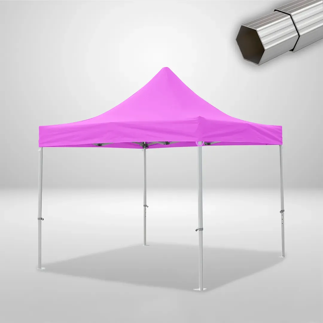 Carpa Plegable 3x3 m, Gama ELITE 57mm, Sin laterales, rosa
