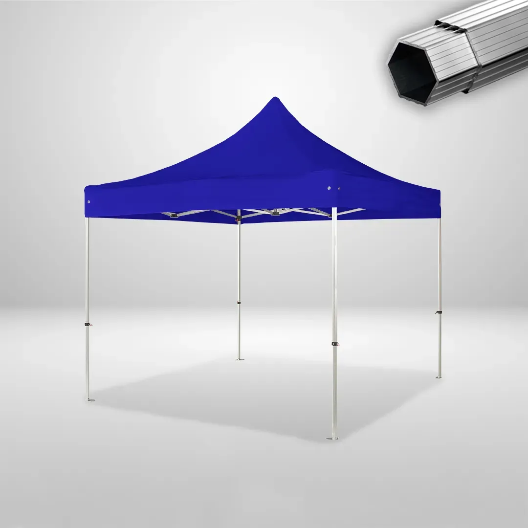 Carpa plegable de aluminio, gama PLUS, en color azul