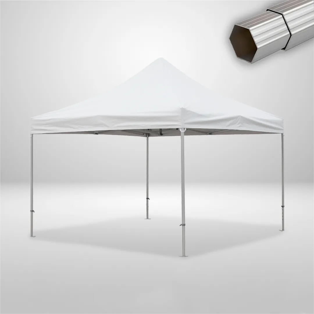 Carpa Plegable 4x4 m, Gama ELITE 57mm, Sin laterales, PVC blanco