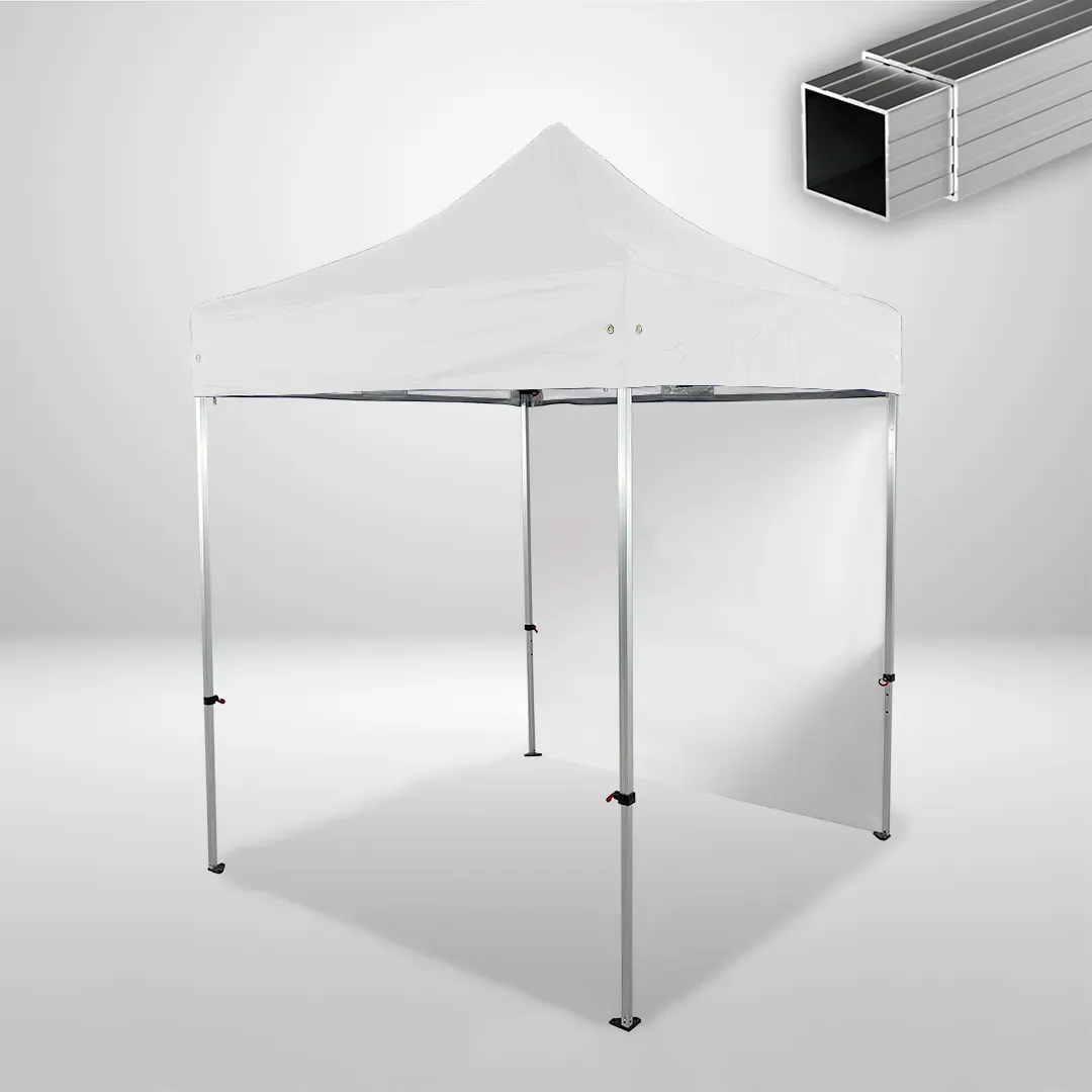 Carpa Plegable 2x2 m, Gama ECO 32mm, 1 lateral liso, blanco