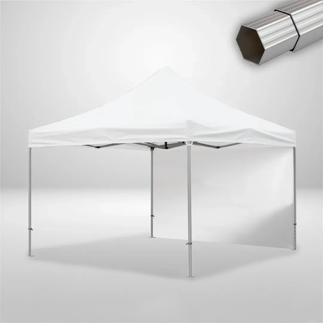 Carpa Plegable 4x4 m, Gama ELITE 57mm, 1 lateral liso, blanco